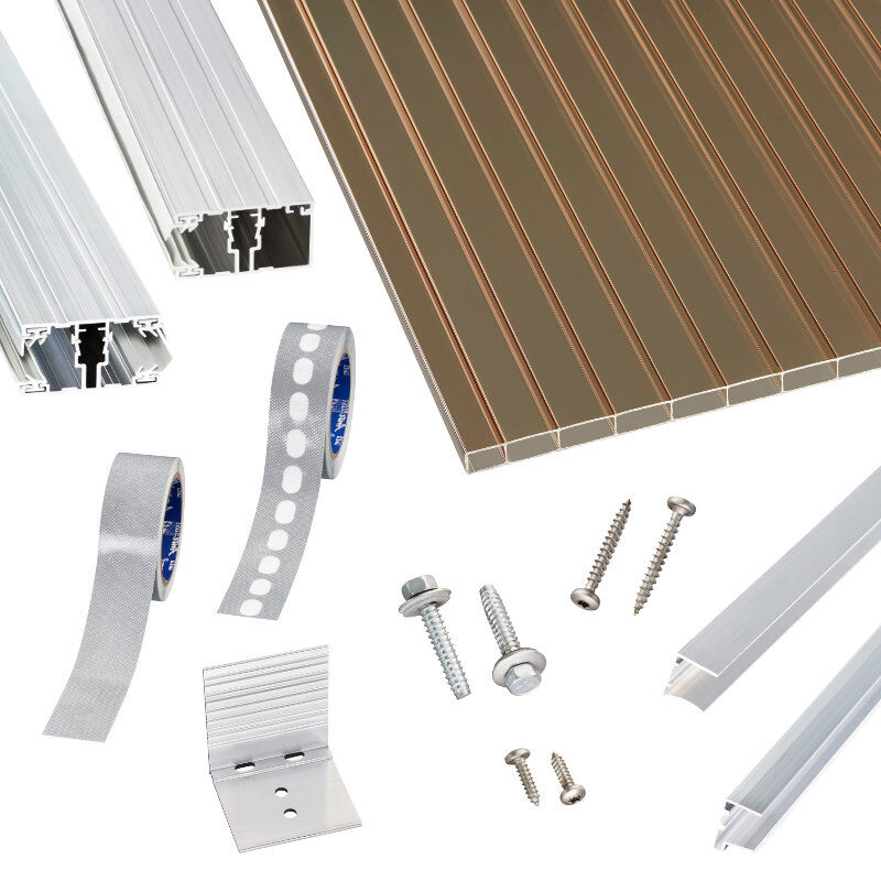 Acryl Doppelstegplatten | Terrassendach-Set | hochwertigem Alu Verlegeprofil | 16 mm | bronze 1 Acryl Doppelstegplatten | Terrassendach-Set | hochwertigem Alu Verlegeprofil | 16 mm | bronze