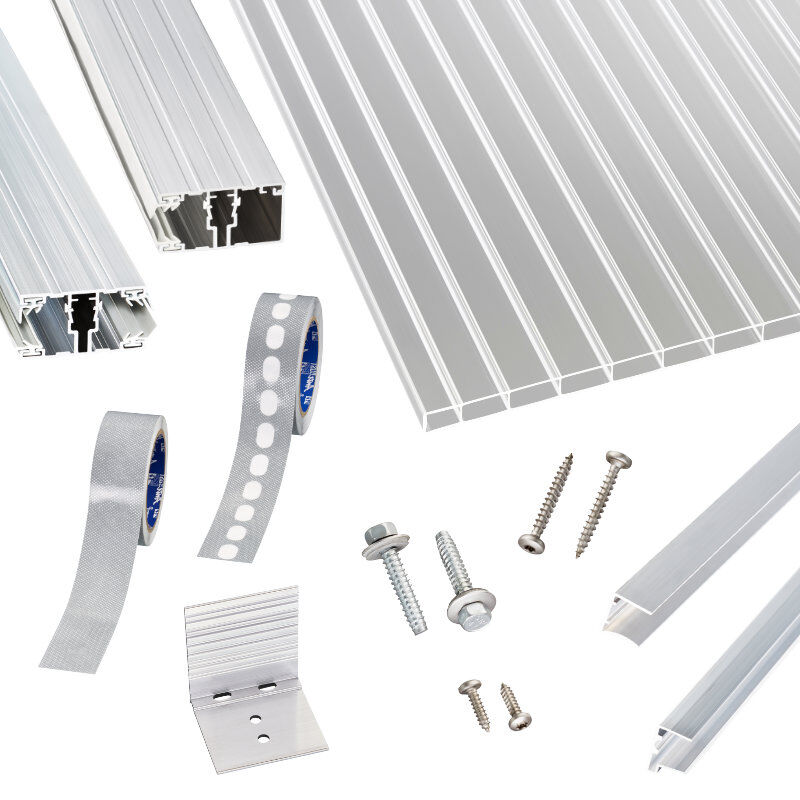 Acryl Doppelstegplatten | Terrassendach-Set | hochwertigem Alu Verlegeprofil | 16 mm | glasklar 1 Acryl Doppelstegplatten | Terrassendach-Set | hochwertigem Alu Verlegeprofil | 16 mm | glasklar