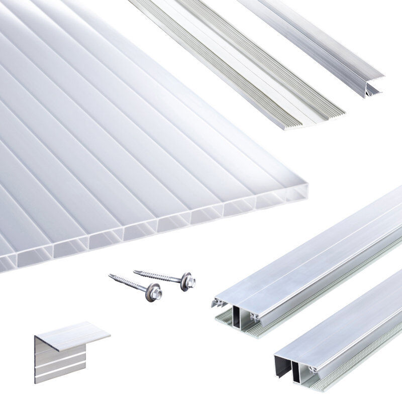 Acryl Stegplatten | Terrassendach-Set | Stabilo Stegplatte | Kombinationsverlegeprofil | 16 mm | opal-weiß 1 Acryl Stegplatten | Terrassendach-Set | Stabilo Stegplatte | Kombinationsverlegeprofil | 16 mm | opal-weiß