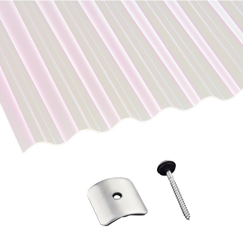 Acryl | Terrassendach-Set | Sinusplatte | 76/18 | 3 mm | opal-weiß 1 Acryl | Terrassendach-Set | Sinusplatte | 76/18 | 3 mm | opal-weiß