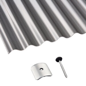 Acryl | Terrassendach-Set | Sinusplatte | 76/18 | 3 mm | Wabenstruktur | graphit