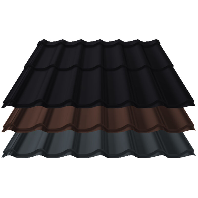 Pfannenblech Kingas Eco+ | 0,60 mm | Aluminium | Modullänge 350 mm | 25 µm Matt 1 Pfannenblech Kingas Eco+ | 0,60 mm | Aluminium | Modullänge 350 mm | 25 µm Matt