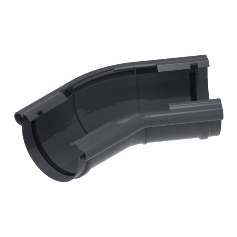 PVC Dachrinnen Ecke flexibel 120°-145° | Ø 130 mm 1 PVC Dachrinnen Ecke flexibel 120°-145° | Ø 130 mm