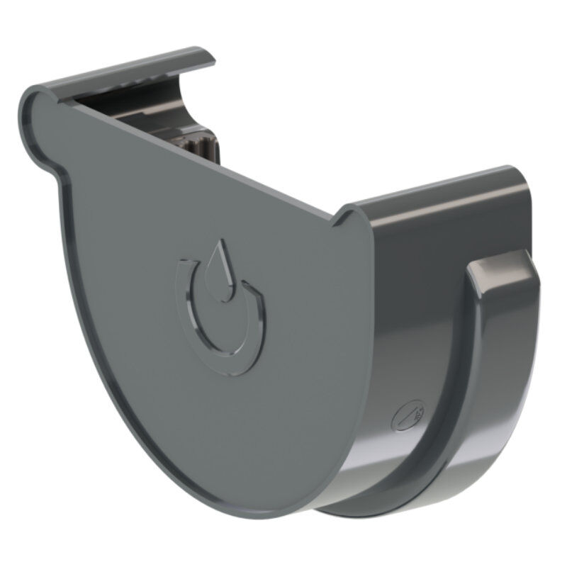 PVC Dachrinnen Enddeckel links | Ø 75 mm 1 PVC Dachrinnen Enddeckel links | Ø 75 mm