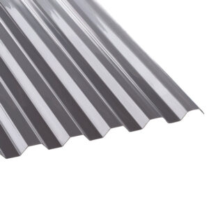 Polycarbonat Lichtplatte | Tejemacro | Heatbloc | Spundwand | 76/18 | 1 mm | Breite 1115 mm | silbergrau-durchscheinend