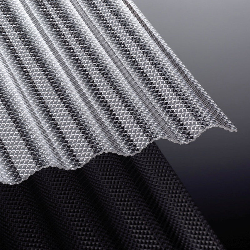 Polycarbonat Lichtplatte | Tejemacro | Wellplatte | 76/18 | 2,8 mm | Breite 1045 mm | wabenstruktur | glasklar 1 Polycarbonat Lichtplatte | Tejemacro | Wellplatte | 76/18 | 2,8 mm | Breite 1045 mm | wabenstruktur | glasklar