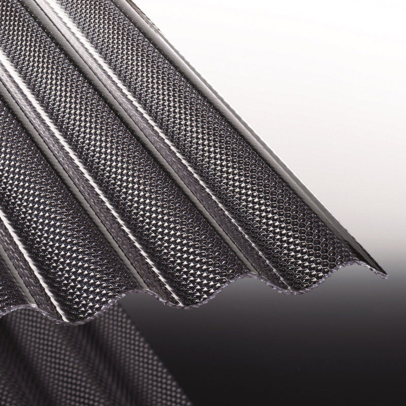 Polycarbonat Lichtplatte | Tejemacro | Wellplatte | 76/18 | 2,8 mm | Breite 1045 mm | wabenstruktur | lichtgrau 1 Polycarbonat Lichtplatte | Tejemacro | Wellplatte | 76/18 | 2,8 mm | Breite 1045 mm | wabenstruktur | lichtgrau