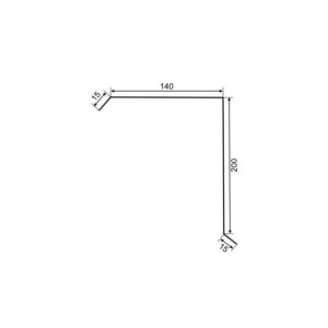 Aluminium Ortgangblech | 140 x 200 x 2000 mm | Innenwinkel 90°