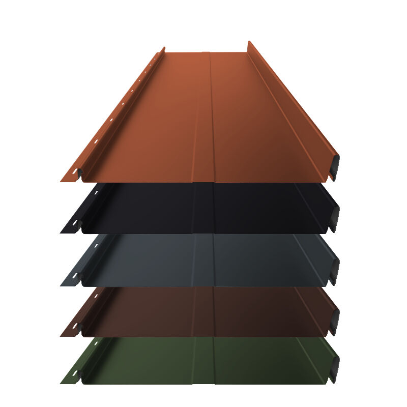 Stehfalz Panel Retro 25 | Dach & Wand | 0,50 mm | Stahl | Prägung | 340 mm Breite | 35 µm ThyssenKrupp Matt 1 Stehfalz Panel Retro 25 | Dach & Wand | 0,50 mm | Stahl | Prägung | 340 mm Breite | 35 µm ThyssenKrupp Matt