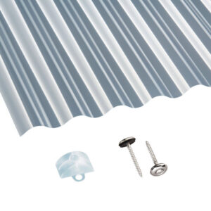 PET | Terrassendach-Set | Sinusplatte | 76/18 | 1,1 mm | glatt | klar