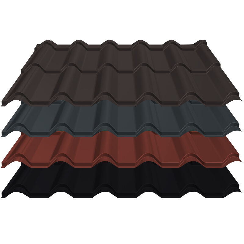 Pfannenblech Diament Eco+ | 0,50 mm | Stahl | Modullänge 350 mm | 36 µm ThyssenKrupp ICE Crystal 1 Pfannenblech Diament Eco+ | 0,50 mm | Stahl | Modullänge 350 mm | 36 µm ThyssenKrupp ICE Crystal