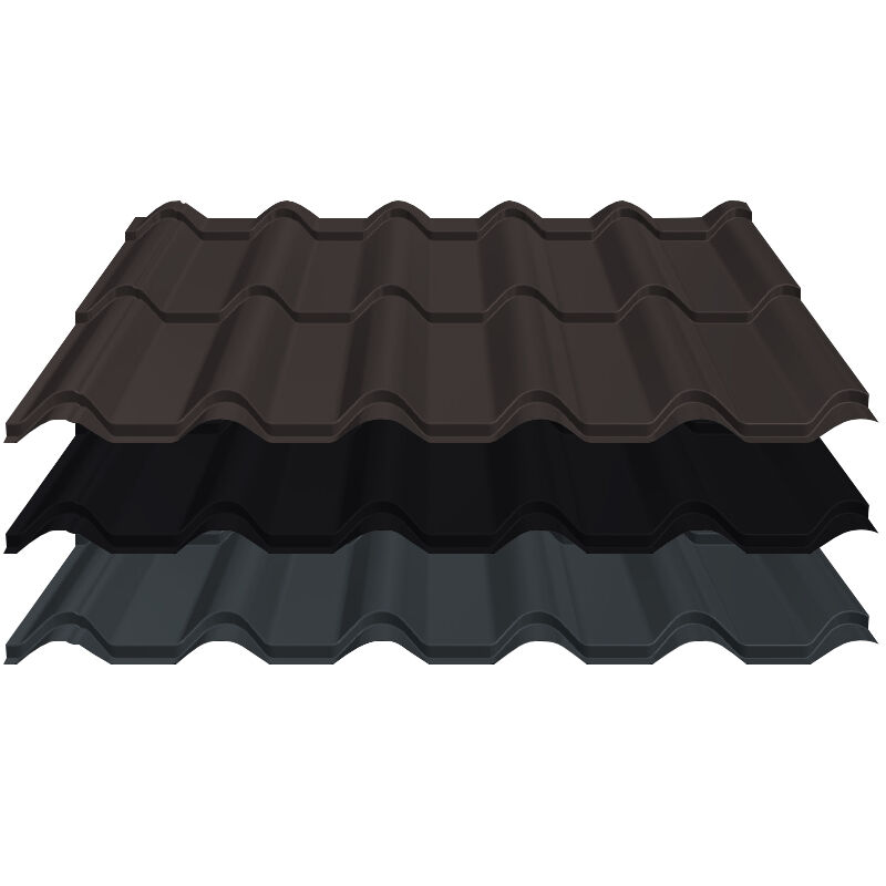 Pfannenblech Diament Eco+ | 0,50 mm | Stahl | Modullänge 350 mm | 50 µm ThyssenKrupp Matt Premium 1 Pfannenblech Diament Eco+ | 0,50 mm | Stahl | Modullänge 350 mm | 50 µm ThyssenKrupp Matt Premium