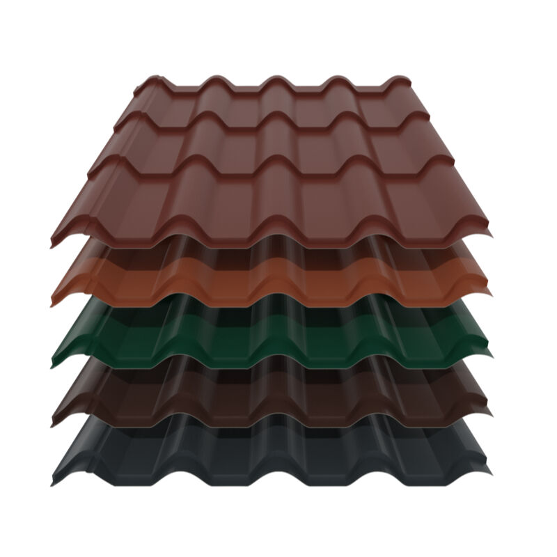 Pfannenblech Typ Europa | 0,50 mm | Stahl | Modullänge 350 mm | 60 µm PURAMID 1 Pfannenblech Typ Europa | 0,50 mm | Stahl | Modullänge 350 mm | 60 µm PURAMID