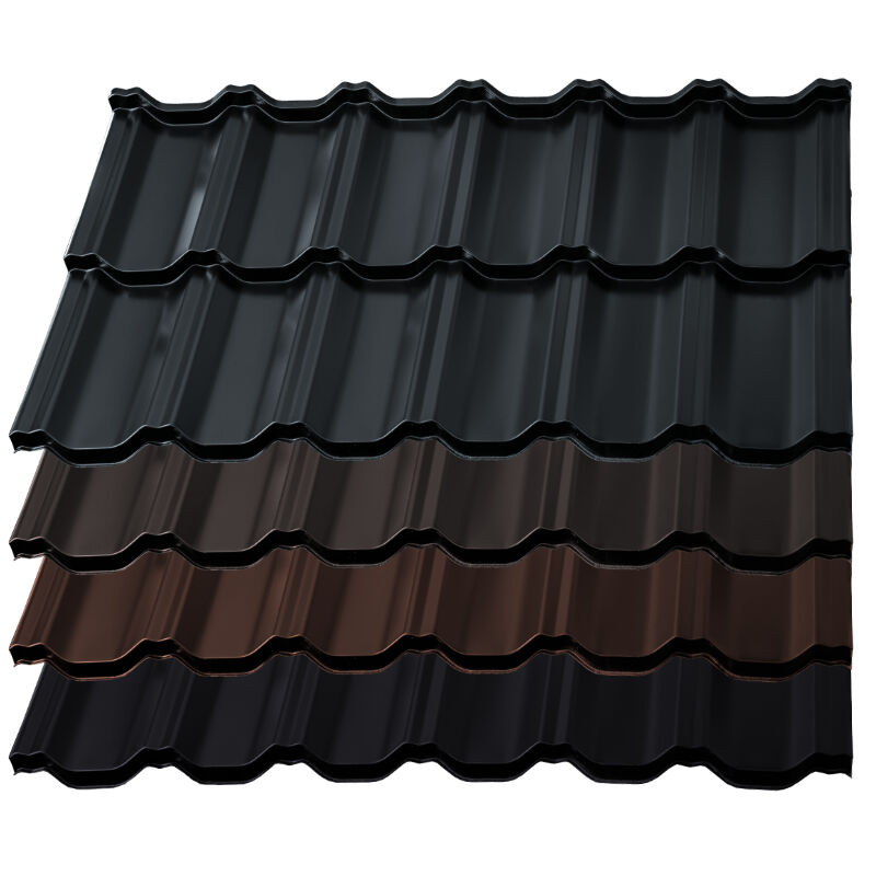 Pfannenblech German Simetric | 0,50 mm | Stahl | Modullänge 350 mm | 35 µm Mattpolyester 1 Pfannenblech German Simetric | 0,50 mm | Stahl | Modullänge 350 mm | 35 µm Mattpolyester