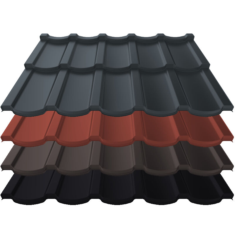 Pfannenblech Talia | 0,50 mm | Stahl | Modullänge 350 mm | 36 µm ThyssenKrupp ICE Crystal 1 Pfannenblech Talia | 0,50 mm | Stahl | Modullänge 350 mm | 36 µm ThyssenKrupp ICE Crystal