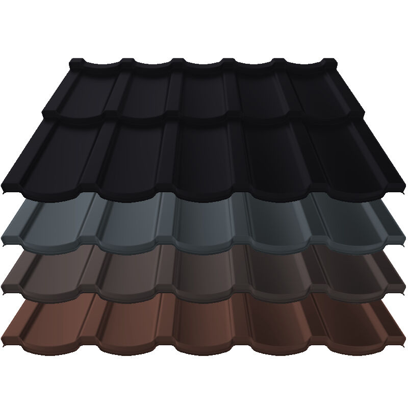 Pfannenmodul Talia | 0,50 mm | Stahl | Modullänge 350 mm | 35 µm Mattpolyester 1 Pfannenmodul Talia | 0,50 mm | Stahl | Modullänge 350 mm | 35 µm Mattpolyester