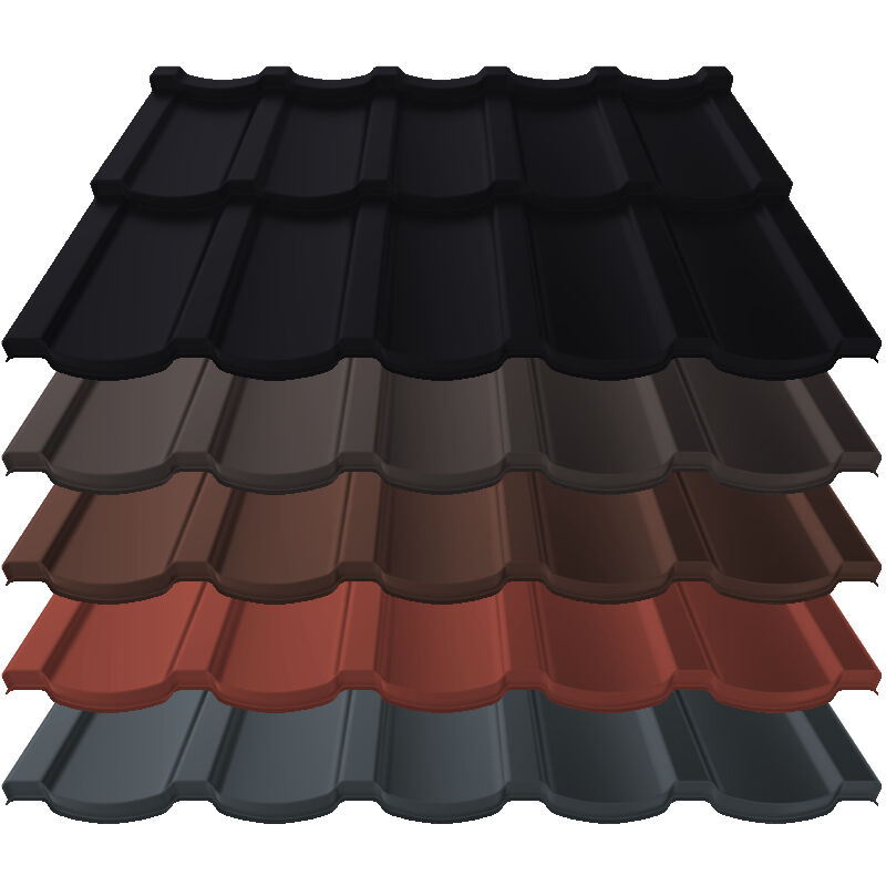 Pfannenmodul Talia | 0,50 mm | Stahl | Modullänge 350 mm | 35 µm ThyssenKrupp Matt 1 Pfannenmodul Talia | 0,50 mm | Stahl | Modullänge 350 mm | 35 µm ThyssenKrupp Matt