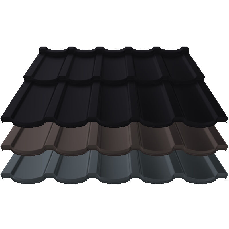 Pfannenmodul Talia | 0,50 mm | Stahl | Modullänge 350 mm | 50 µm ThyssenKrupp Matt Premium 1 Pfannenmodul Talia | 0,50 mm | Stahl | Modullänge 350 mm | 50 µm ThyssenKrupp Matt Premium