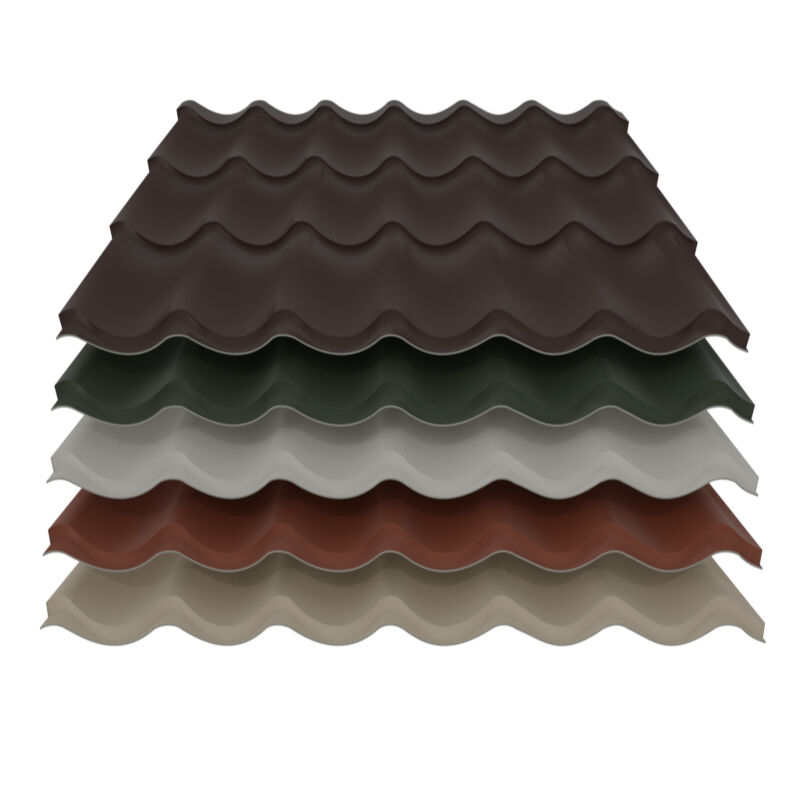 Pfannenblech Typ 2 | 0,63 mm | Stahl | Modullänge 350 mm | 25 µm Polyester 1 Pfannenblech Typ 2 | 0,63 mm | Stahl | Modullänge 350 mm | 25 µm Polyester