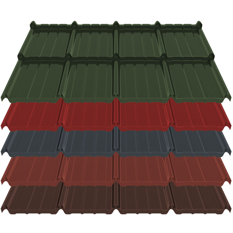 Pfannenmodul Estima | 0,50 mm | Stahl | Modullänge 350 mm | 25 µm Polyester 1 Pfannenmodul Estima | 0,50 mm | Stahl | Modullänge 350 mm | 25 µm Polyester