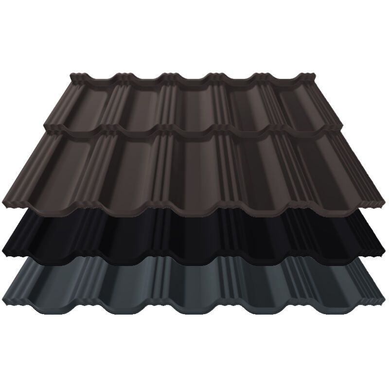 Pfannenmodul Germania Simetric | 0,50 mm | Stahl | Modullänge 350 mm | 50 µm ThyssenKrupp Matt Premium 1 Pfannenmodul Germania Simetric | 0,50 mm | Stahl | Modullänge 350 mm | 50 µm ThyssenKrupp Matt Premium