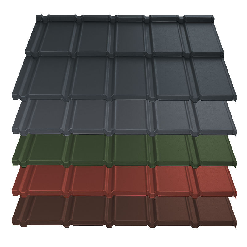 Pfannenmodul Trend | 0,50 mm | Stahl | Modullänge 350 mm | 35 µm ThyssenKrupp Matt 1 Pfannenmodul Trend | 0,50 mm | Stahl | Modullänge 350 mm | 35 µm ThyssenKrupp Matt