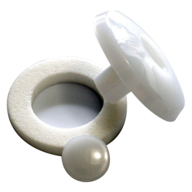 Pilzbefestigung, aus Polyamid - weiß natur, 52 mm Durchmesser, zur Direktbefestigung von Stegplatten 1 Pilzbefestigung, aus Polyamid - weiß natur, 52 mm Durchmesser, zur Direktbefestigung von Stegplatten