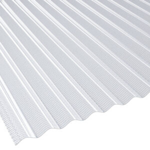 Polycarbonat Lichtplatte | 2nd LIFE LINE | Wellplatte | 76/18 | 2,8 mm | Breite 1045 mm | wabenstruktur | glasklar