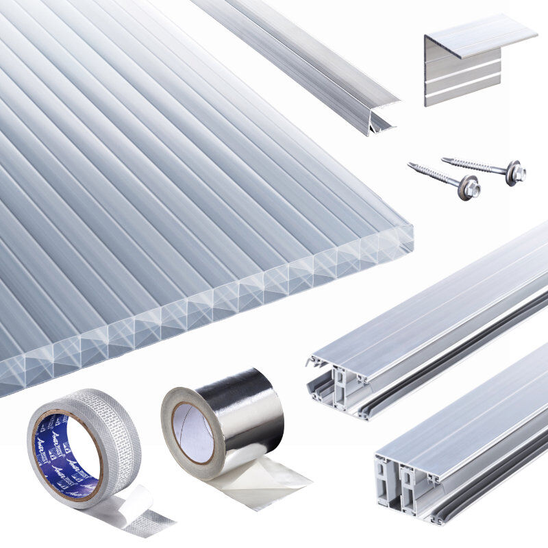 Polycarbonat Stegplatten | Terrassendach-Set | Heatbloc Stegplatte | Thermoverlegeprofil | 25 mm | opal-weiß 1 Polycarbonat Stegplatten | Terrassendach-Set | Heatbloc Stegplatte | Thermoverlegeprofil | 25 mm | opal-weiß