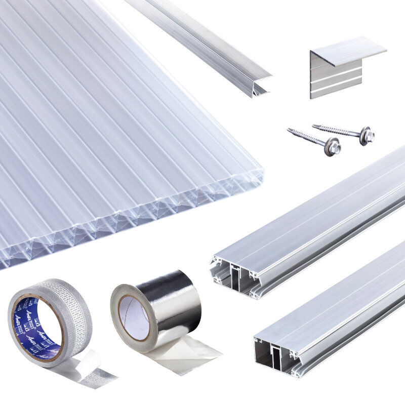 Polycarbonat Stegplatten | Terrassendach-Set | Klassik Top X Stegplatte | Komplettverlegeprofil | 16 mm | opal-weiß 1 Polycarbonat Stegplatten | Terrassendach-Set | Klassik Top X Stegplatte | Komplettverlegeprofil | 16 mm | opal-weiß