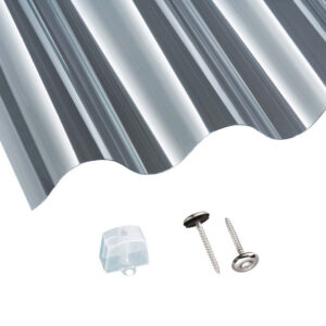 Polycarbonat | Terrassendach-Set | Sinusplatte | 177/51 | Profil 6 | 0,8 mm | glatt | klar