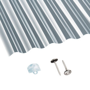 Polycarbonat | Terrassendach-Set | Sinusplatte | 76/18 | 1,3 mm | glatt | klar