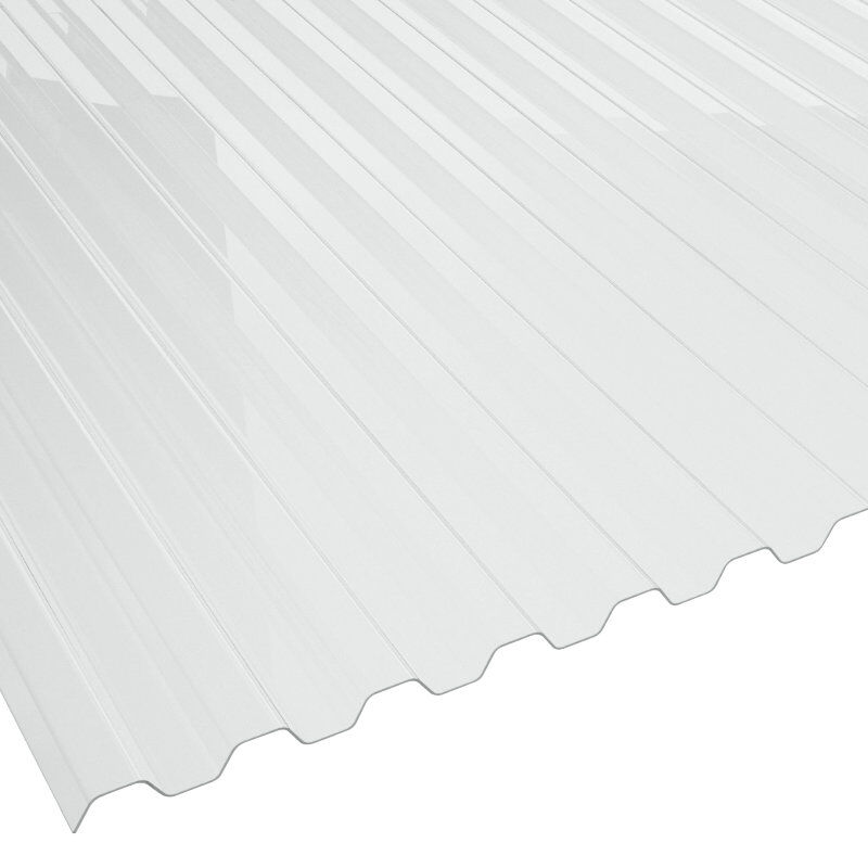 PVC Lichtplatte | Spundwand | 70/18 | 1,4 mm | Breite 1095 mm | glasklar-bläulich 1 PVC Lichtplatte | Spundwand | 70/18 | 1,4 mm | Breite 1095 mm | glasklar-bläulich