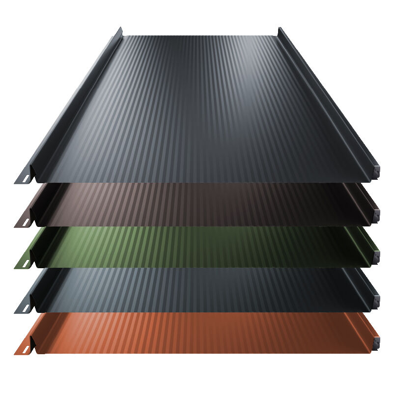 Stehfalz Terrano | Dach & Wand | 0,50 mm | Stahl | Nanowelle | 525 mm Breite | 35 µm ThyssenKrupp Matt 1 Stehfalz Terrano | Dach & Wand | 0,50 mm | Stahl | Nanowelle | 525 mm Breite | 35 µm ThyssenKrupp Matt