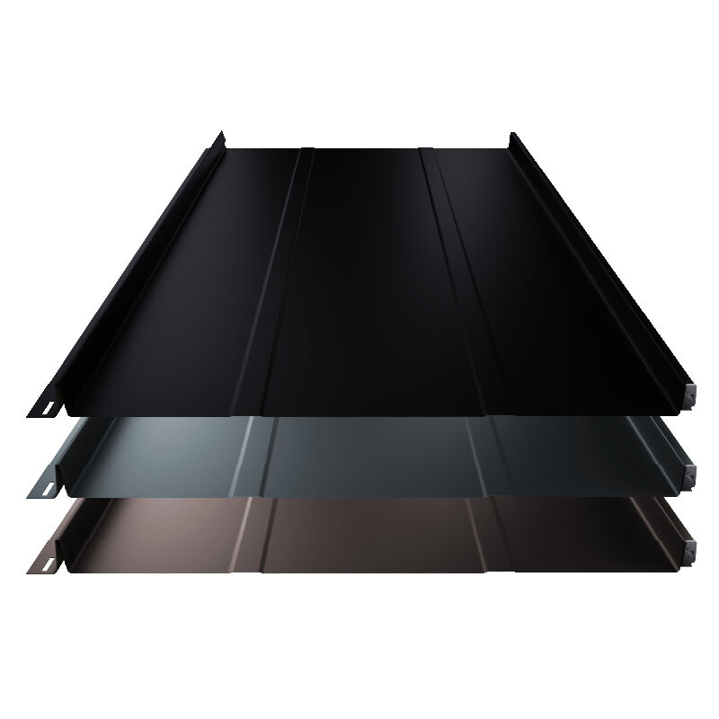 Stehfalz Terrano | Dach & Wand | 0,50 mm | Stahl | Prägung | 525 mm Breite | 50 µm ThyssenKrupp Matt Premium 1 Stehfalz Terrano | Dach & Wand | 0,50 mm | Stahl | Prägung | 525 mm Breite | 50 µm ThyssenKrupp Matt Premium