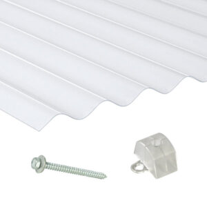 PVC | Terrassendach-Set | Sinusplatte | 130/30 | Profil 8 | 1,4 mm | klarbläulich