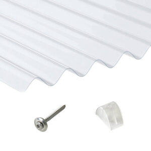 PVC | Terrassendach-Set | Sinusplatte | 95/35 | 1,2 mm | klarbläulich