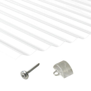 Polycarbonat | Terrassendach-Set | Sinusplatte | 76/18 | 0,9 mm | opal-weiß