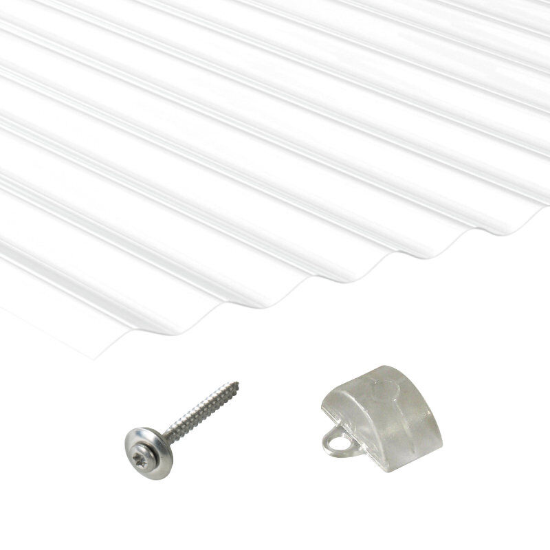 Polycarbonat | Terrassendach-Set | Sinusplatte | 76/18 | 0,9 mm | opal-weiß 1 Polycarbonat | Terrassendach-Set | Sinusplatte | 76/18 | 0,9 mm | opal-weiß