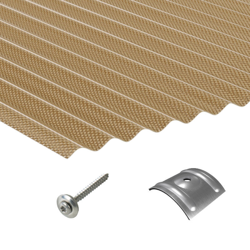 Polycarbonat | Terrassendach-Set | Sinusplatte | 76/18 | 2,8 mm | Wabenstruktur | bronze 1 Polycarbonat | Terrassendach-Set | Sinusplatte | 76/18 | 2,8 mm | Wabenstruktur | bronze