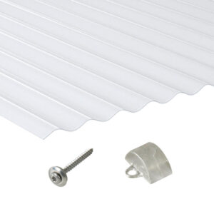 PVC | Terrassendach-Set | BioLine | Sinusplatte | 76/18 | 1,4 mm | klarbläulich