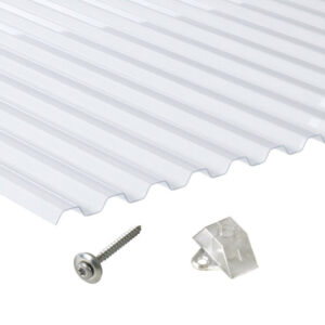 PVC | Terrassendach-Set | Spundwand | 70/18 | 1,4 mm | klarbläulich