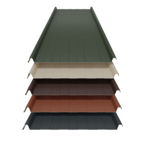 Stehfalz 33/500 | Dach | 0,75 mm | Stahl | Prägung | Glatt | 548 mm Breite | Aluzink, 25 µm Polyester