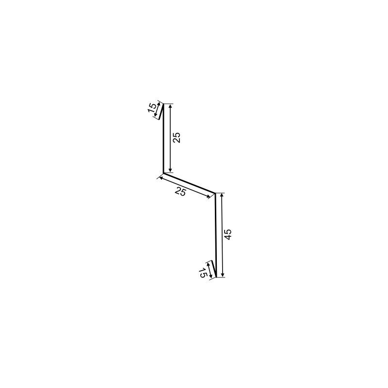 Aluminium Tropfkantenprofil für Fassade | 25 x 25 x 45 x 2000 mm 1 Aluminium Tropfkantenprofil für Fassade | 25 x 25 x 45 x 2000 mm