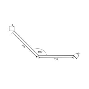 Aluminium Wandanschluss | 110 x 110 x 2000 mm | Innenwinkel 135°