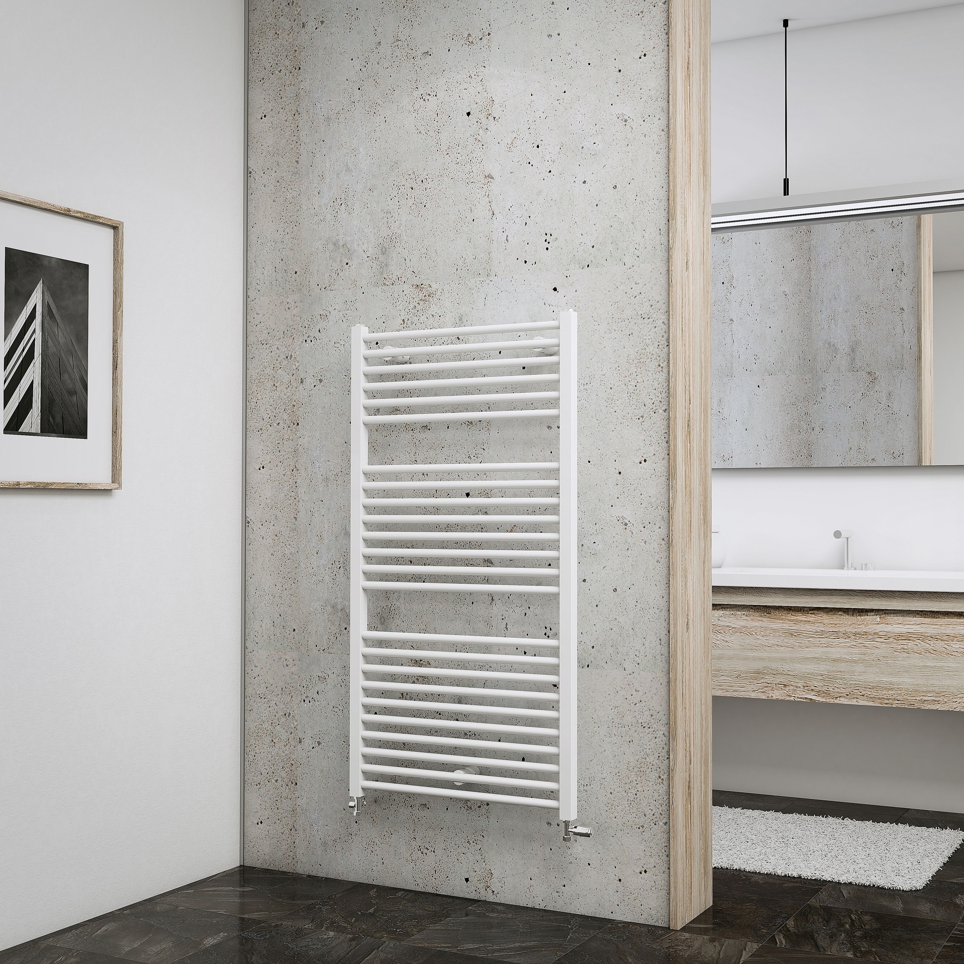 Bad-Heizkörper, gerade, alpinweiss 1 Bad-Heizkörper, gerade, alpinweiss