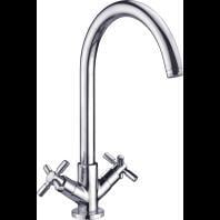 Spültisch Einlochbatterie TRATTO mit 2 Griffen chrom