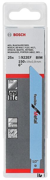 25 Säbelsägeblätter S 922 EF25ER S 92 1 25 Säbelsägeblätter S 922 EF25ER S 92