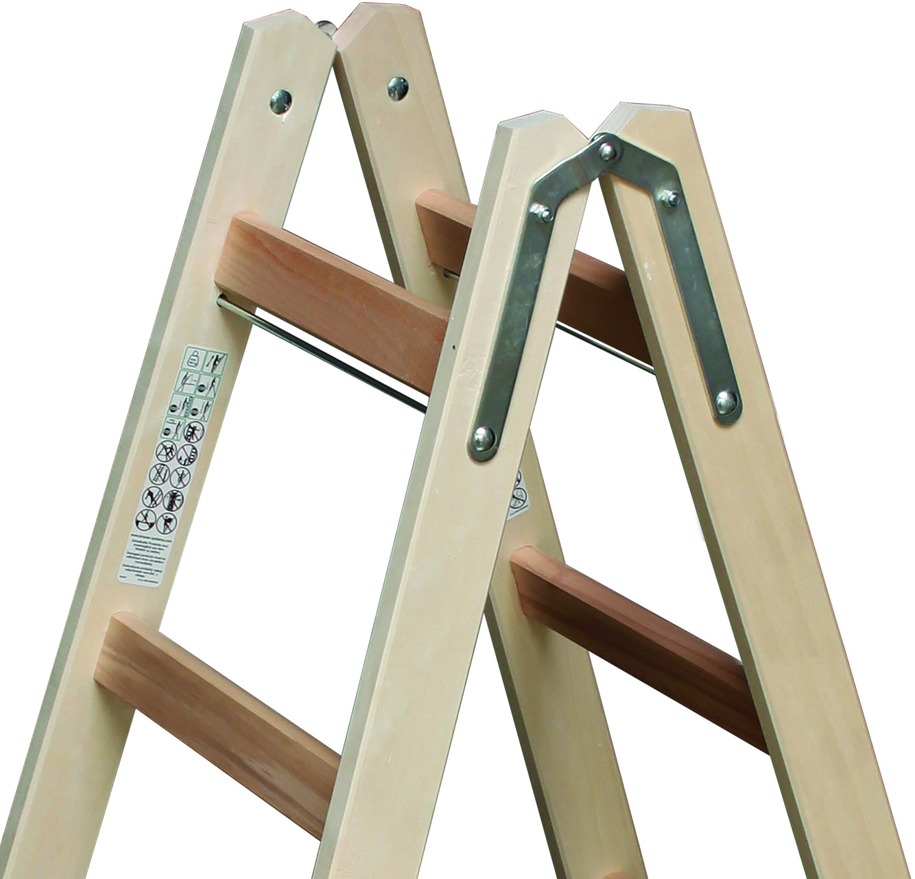 Sprossen-Doppelleiter Holz 1 Sprossen-Doppelleiter Holz