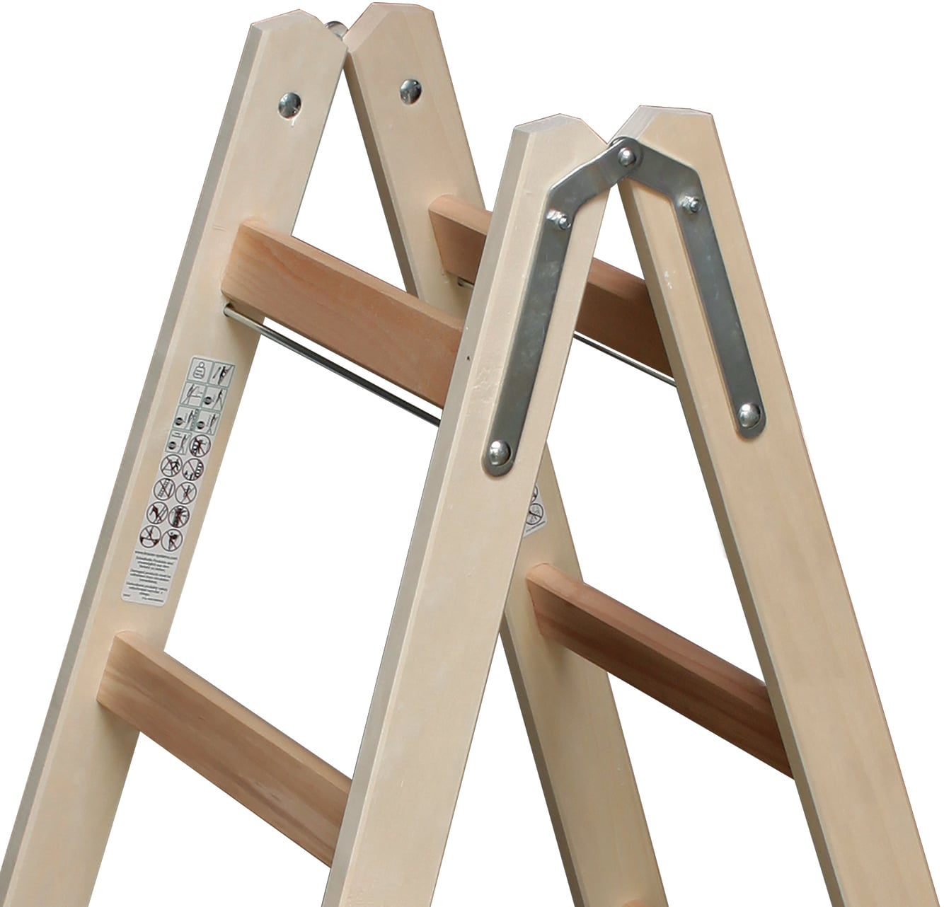 Sprossen-Doppelleiter Holz 1 Sprossen-Doppelleiter Holz